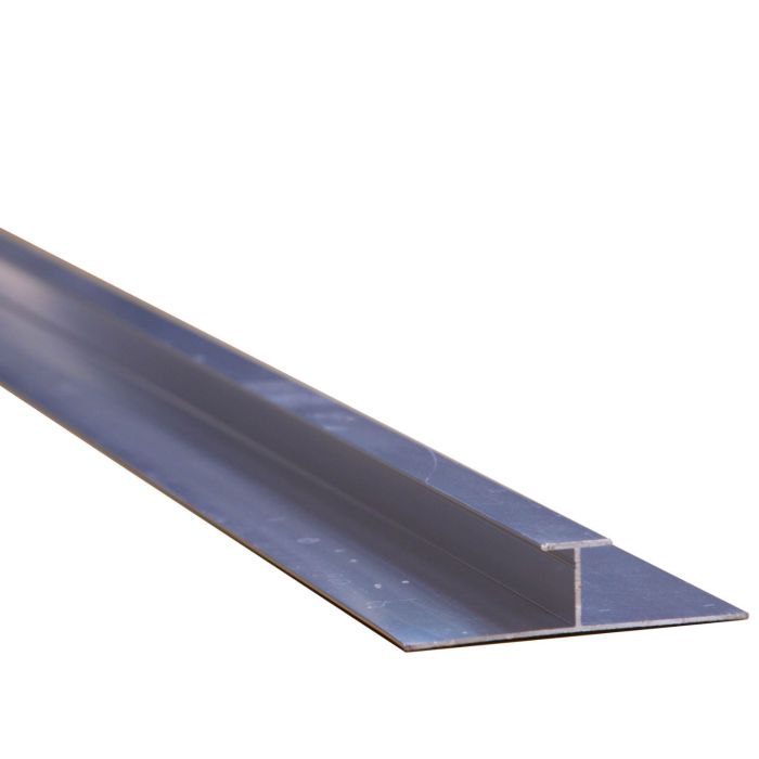 Polished Chrome Aluminium H Section Trim for 11mm Panel - 2.42m Length