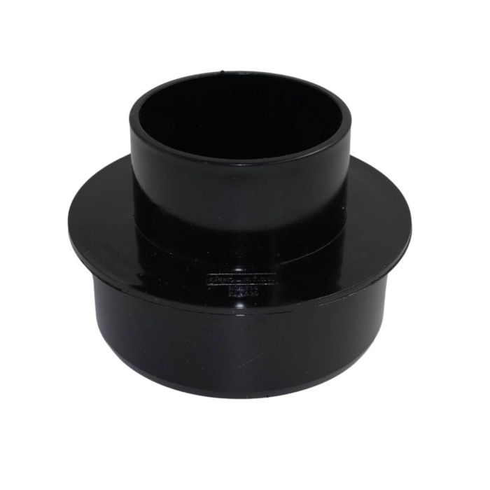 Black Round Guttering Downpipe 112mm-68mm Adaptor