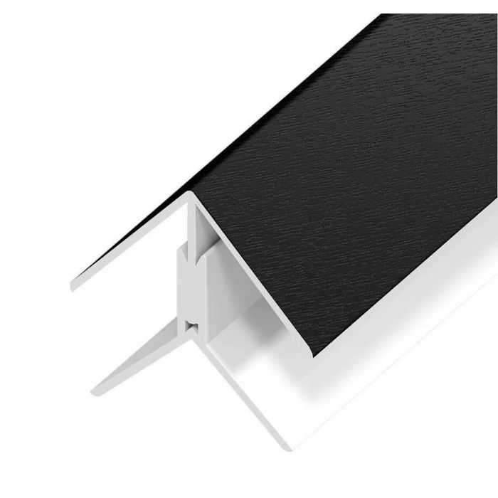 Black Ash Woodgrain Shiplap Cladding Angle Trim - Length 5m x Width 125mm