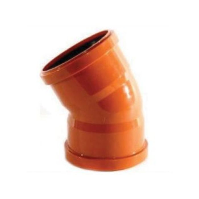 Terracotta Underground Drainage 45° Double Socket Bend - 110mm