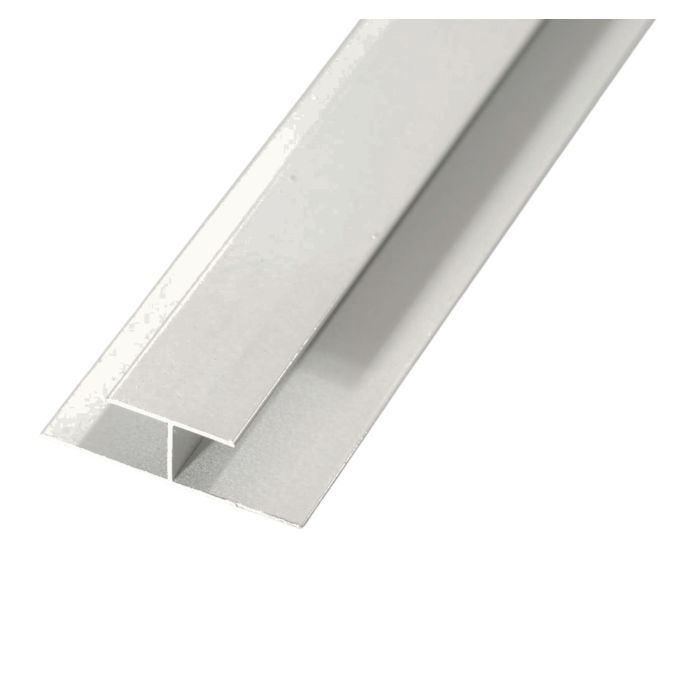 Chrome Aluminium Division Bar H Trim for Storm 10mm Bathroom Cladding - 2.4m