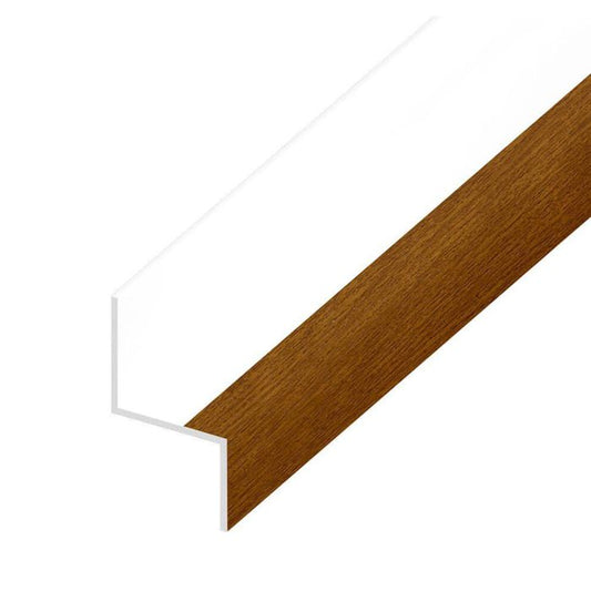 Golden Oak Woodgrain Shiplap Cladding Drip Trim - Length 5m x Width 25mm