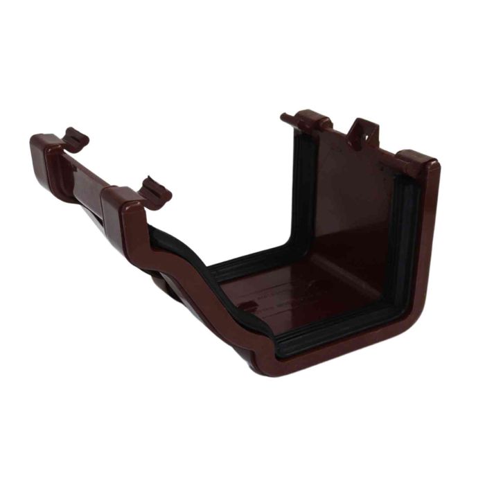 Brown Ogee Guttering Union Bracket - 135mm
