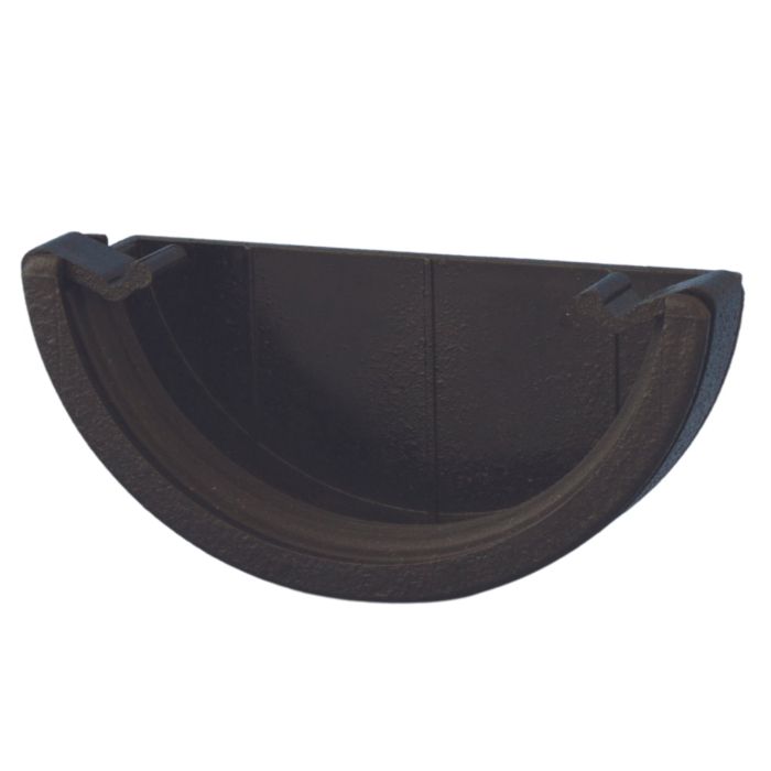 Cast Iron Effect Half Round Guttering External Stop-end - 112mm