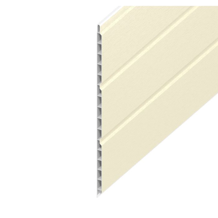 Cream Woodgrain Hollow Soffit Board - Length 5m x Width 300mm