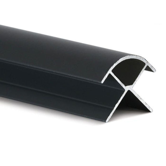 Guardian Decor Cladding Black Aluminium 10mm External Corner Trim - 2.4m