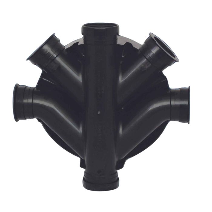 Aquaflow Black Underground Drainage Inspection Chamber Base - 470mm