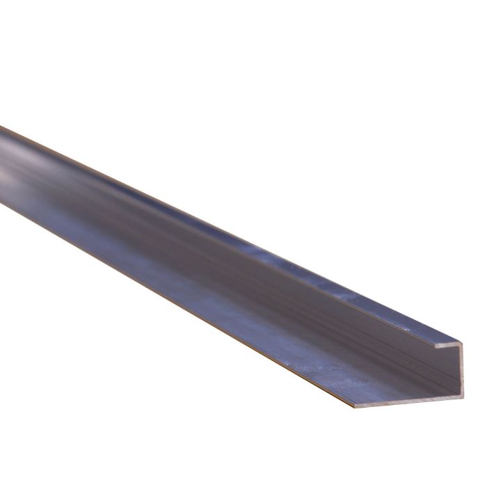 Polished Chrome Aluminium End Cap Trim for 11mm Panel - 2.42m Length