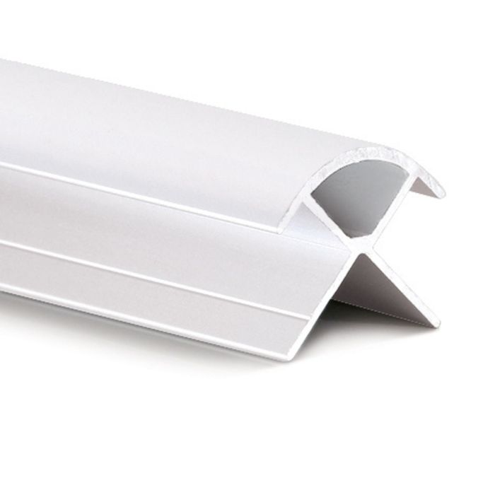 Guardian Decor Cladding White Aluminium 10mm External Corner Trim - 2.4m
