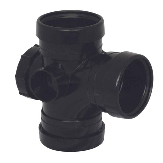 Black Triple Socket 92.5° Access Branch - 110mm