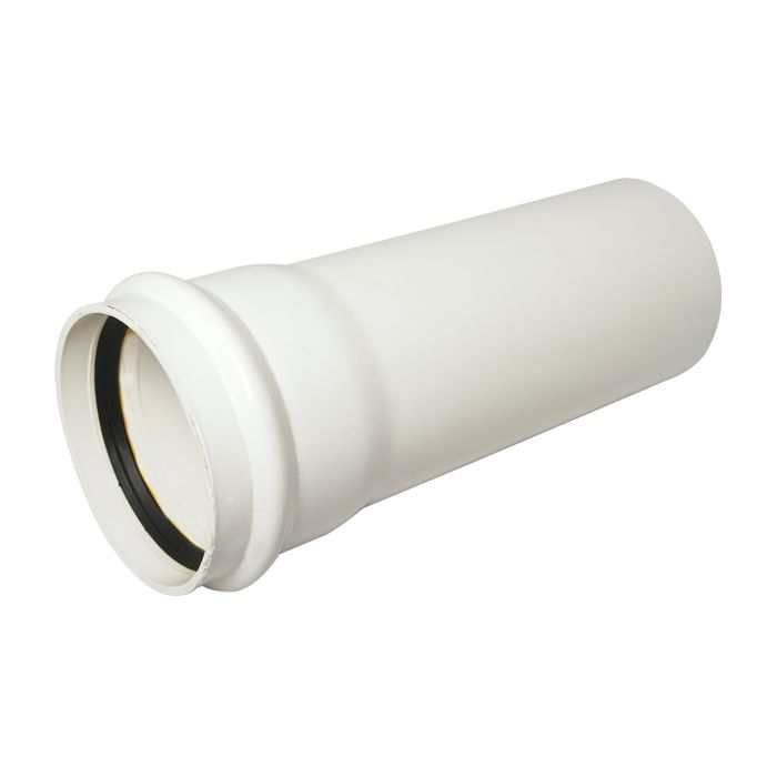 White Single Socket Soil Waste Pipe - 110mm x Length 3m