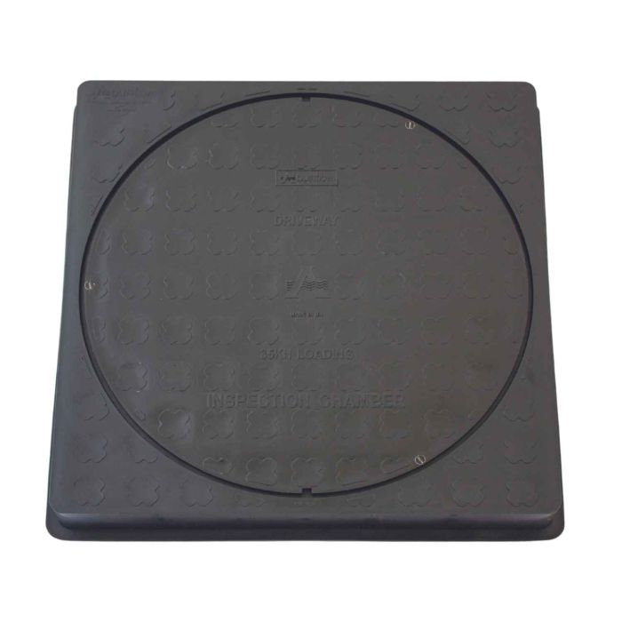 Black Channel Drain Square Plastic Cover And Frame - 470mm