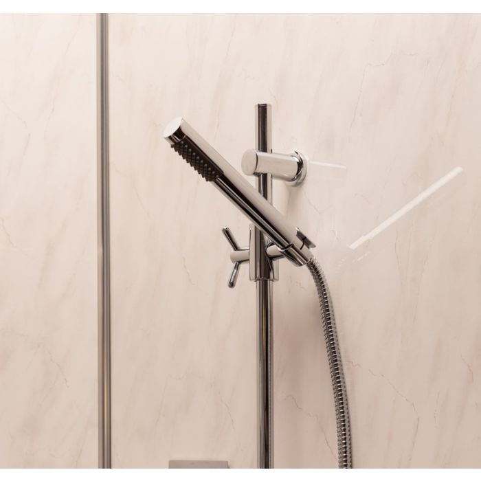 Storm Light Grey Marble 10mm Bathroom Cladding Panel - 2.4m x 1m