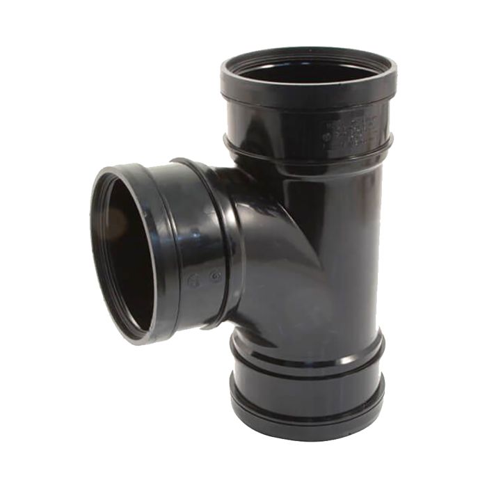 Black Triple Socket 92.5° Soil Branch - 110mm