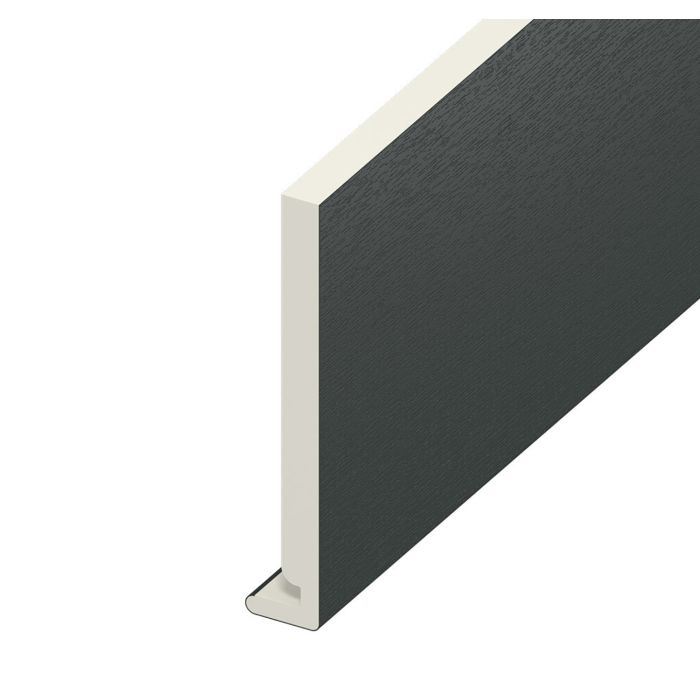 Eurocell Anthracite Grey Woodgrain Fascia Board - L 5m x W 200mm