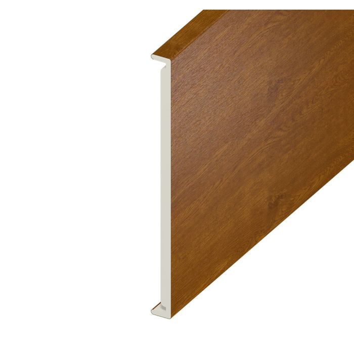 Golden Oak Woodgrain Double Edged Fascia Board - Length 5m x Width 450mm