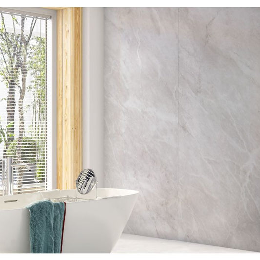 Guardian Neptune Grey Marble 10mm PVC Decor Cladding Panel - 2.4m x 1m