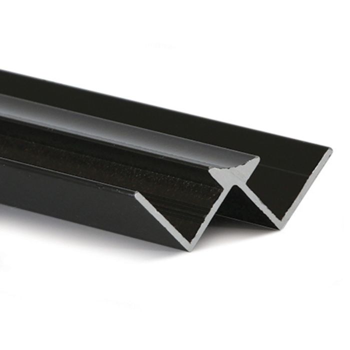 Guardian Decor Cladding Black Aluminium 10mm Internal Corner Trim - 2.4m