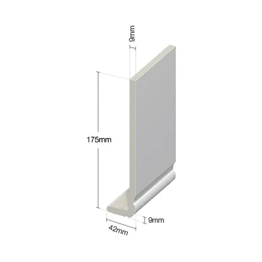 UPVC Fascia Capping Board – White, 5m x 175mm (Ogee)