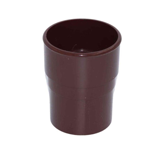 Brown Round Guttering Downpipe Socket - 112mm