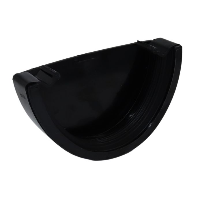 Black Deepflow Guttering External Stop-end - 114mm