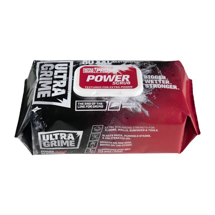 Ultragrime Pro Power Scrub XXL Wipes 80 Pack
