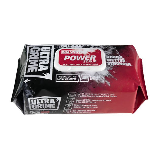 Ultragrime Pro Power Scrub XXL Wipes 80 Pack
