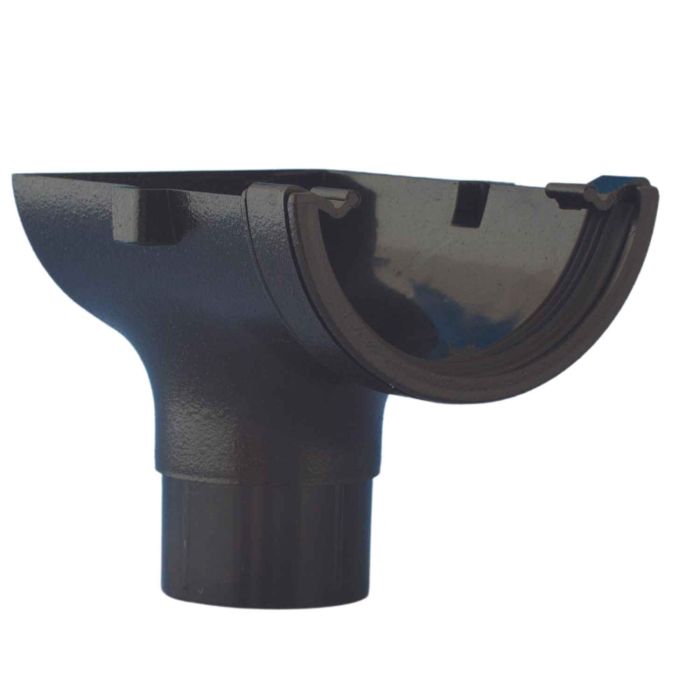 Cast Iron Effect Half Round Guttering Stop-end Outlet - 112mm