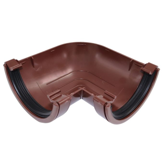 Brown Half Round Guttering 90° Angle - 112mm