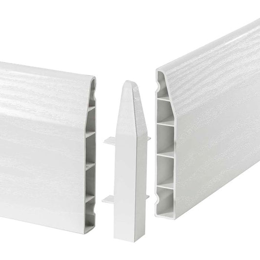 White Skirting Board Chamfered External Corners Pack of 2 - 100mm