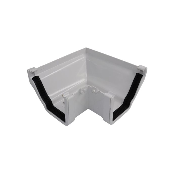 White Ogee Guttering 90° External Angle - 135mm