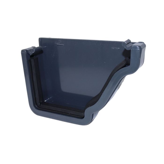 Anthracite Grey Ogee Guttering External Right Hand Stop-end - 135mm