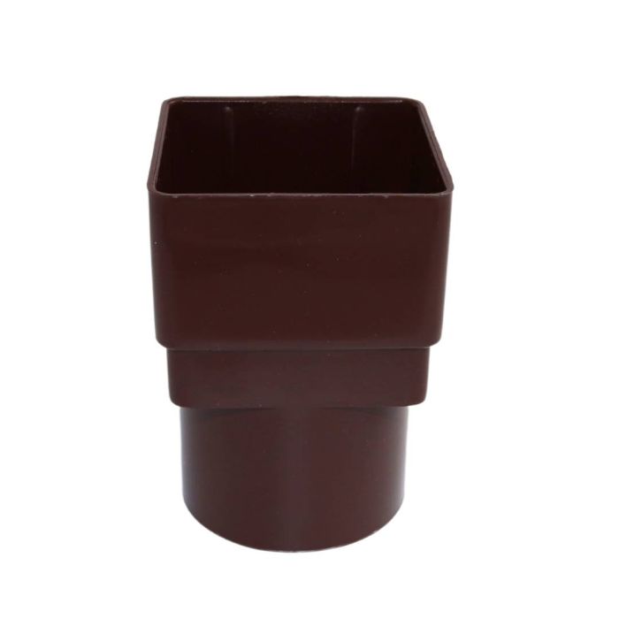 Brown Square To Round Downpipe Adaptor - 114mm