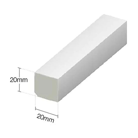 UPVC Square Section Trim - Cream White, 5m x 20mm