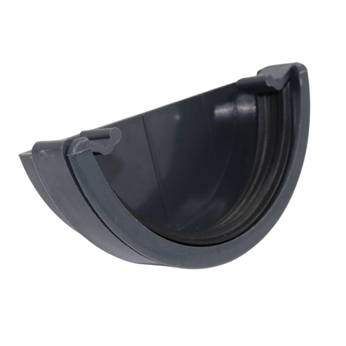 Anthracite Grey Half Round Guttering External Stop-end - 112mm