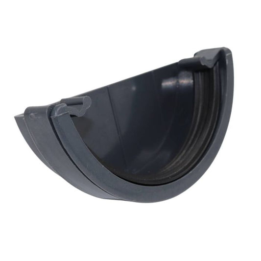 Anthracite Grey Half Round Guttering External Stop-end - 112mm