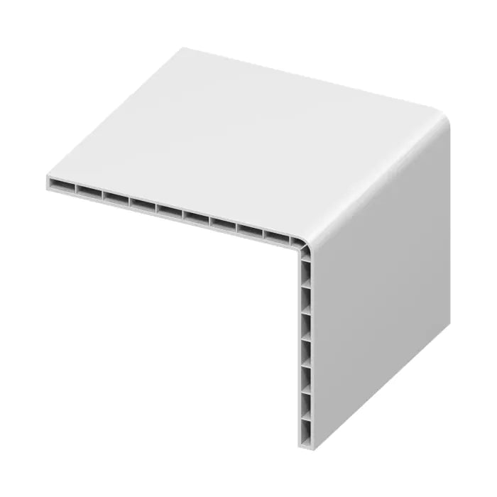 UPVC Hollow Angle Trim - White, 5m x 100mm x 80mm