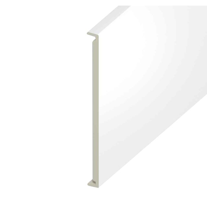 White Smooth Double Edged Fascia Board - Length 5m x Width 350mm
