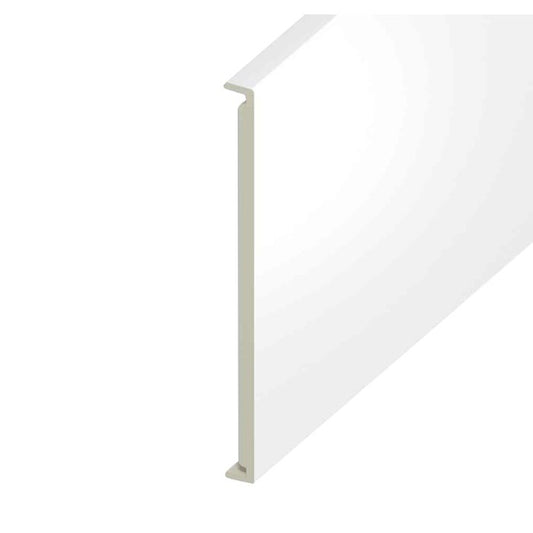 White Smooth Double Edged Fascia Board - Length 5m x Width 350mm