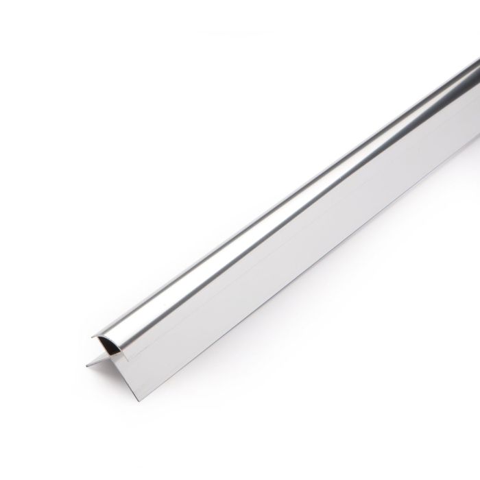 Guardian Decor Cladding Chrome Aluminium 10mm External Corner Trim - 2.4m