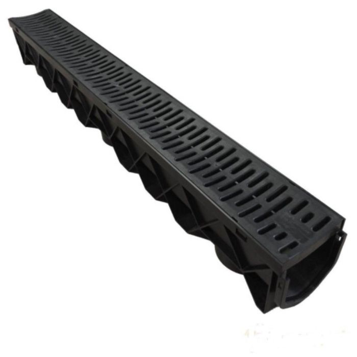 Black Channel Drain - Length 1m x Width 120mm