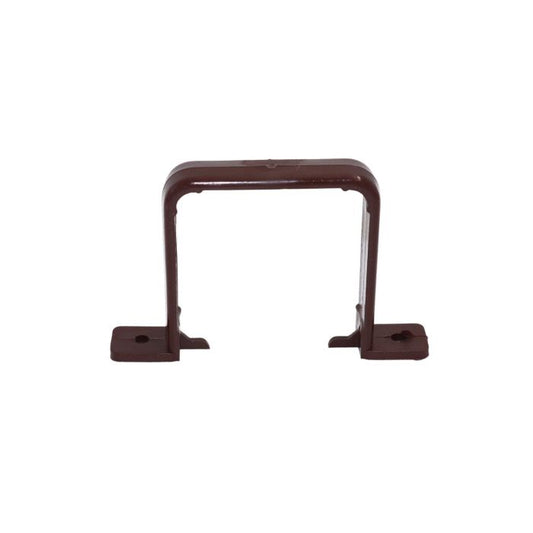 Brown Square Guttering Flush Downpipe Clip - 114mm