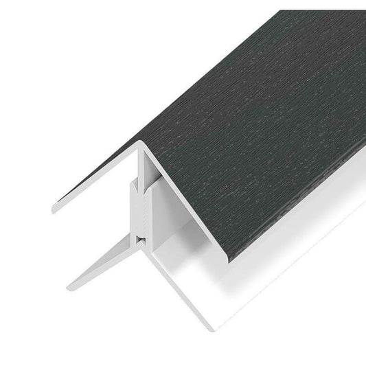 Anthracite Grey Woodgrain Shiplap Cladding Angle Trim - Length 5m x Width 125mm