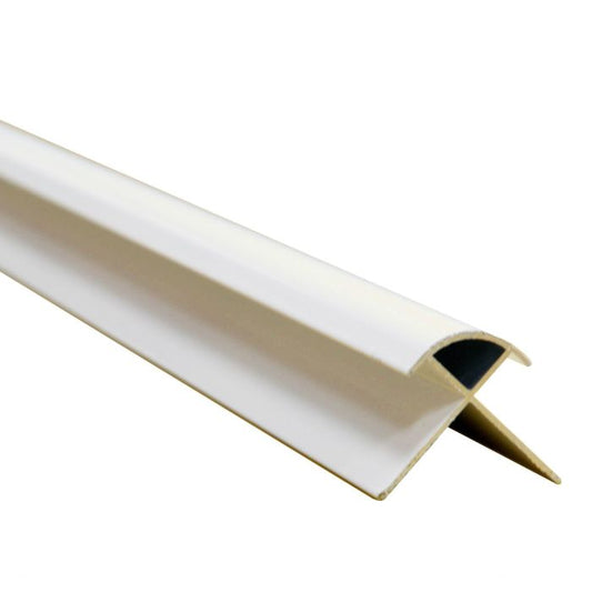 White Powder Coated Aluminium External Corner Trim for 11mm Panel - 2.42m Length