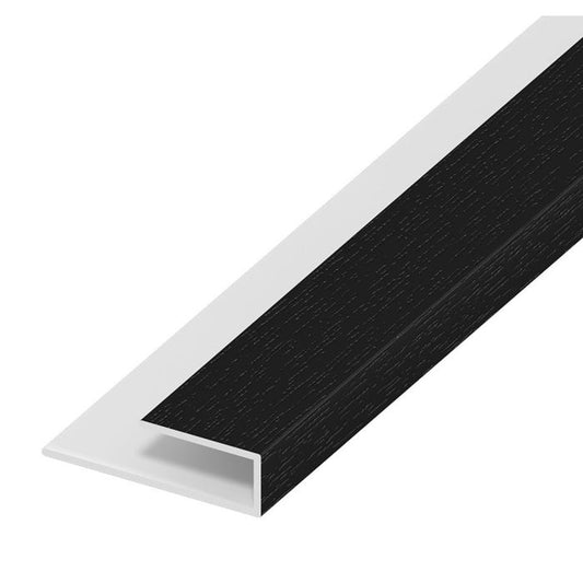 Black Ash Woodgrain Board Clip - Length 5m x Width 25mm
