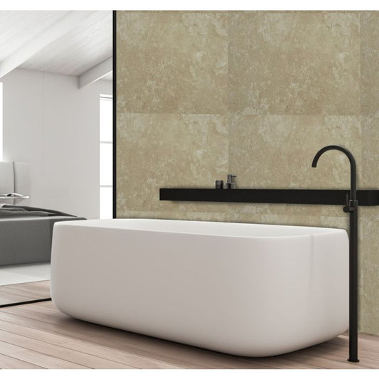 Storm Beige Concrete Matt 10mm Bathroom Cladding Panel - 2.4m x 1m