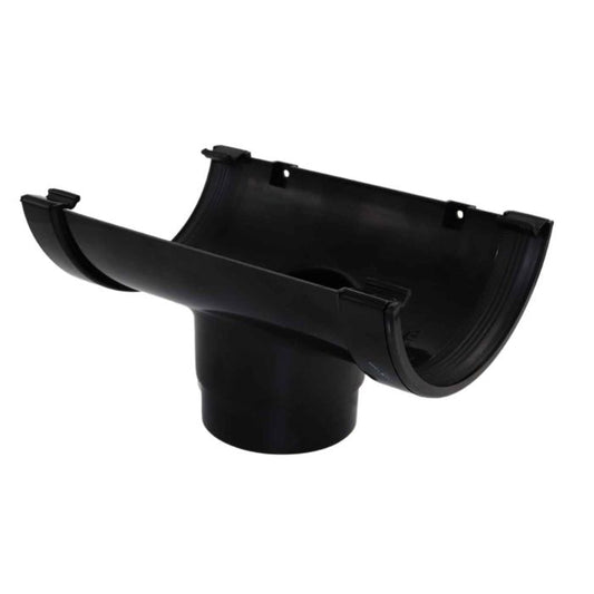Black Commercial Guttering Running Outlet - 170mm