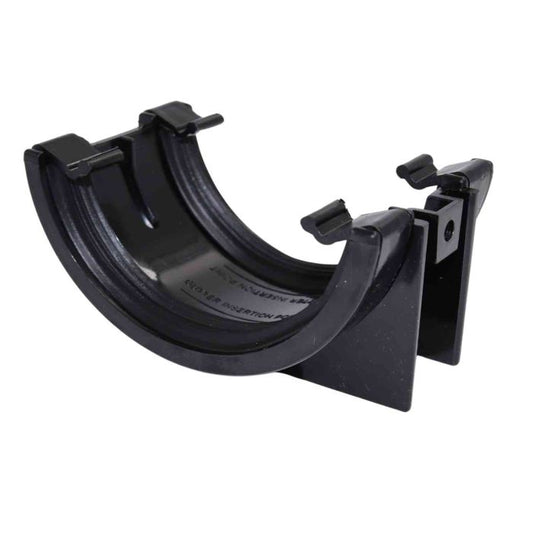 Black Half Round Guttering Union Bracket - 112mm