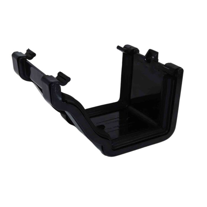 Black Ogee Guttering Union Bracket - 135mm