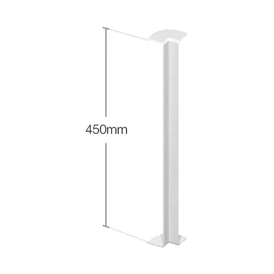 Fascia and Capping Board Double Ended Internal Corner Trim - White, 450mm